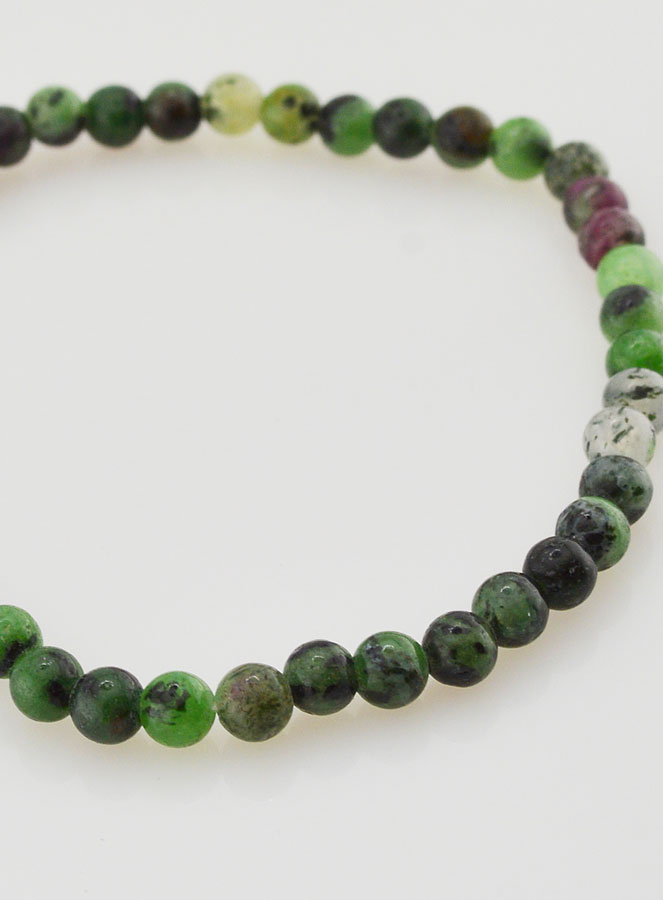 Bracelet en Pierre Naturelle Rubis Zoïsite - 4mm (pic 4)