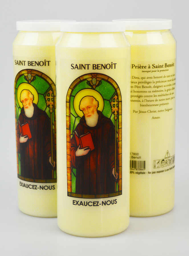 3 Bougies de Neuvaine à Saint Benoît avec Prière (pic 1)