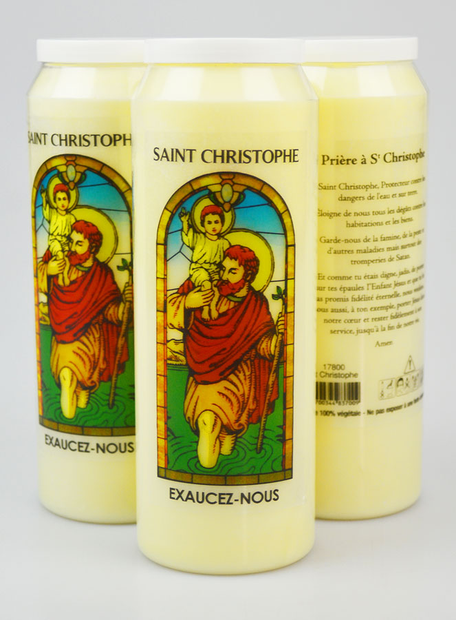 3 Bougies de Neuvaine de Protection à Saint Christophe avec Prière (pic 1)