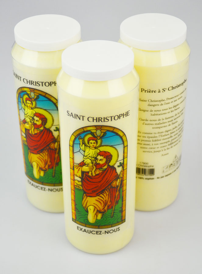 3 Bougies de Neuvaine de Protection à Saint Christophe avec Prière (pic 2)