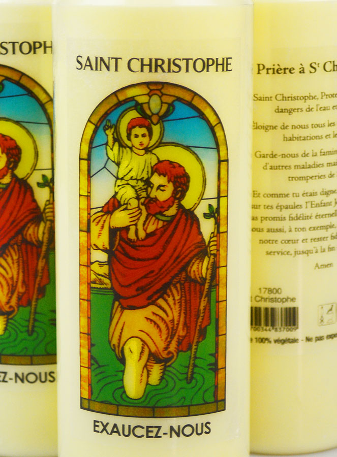 3 Bougies de Neuvaine de Protection à Saint Christophe avec Prière (pic 3)