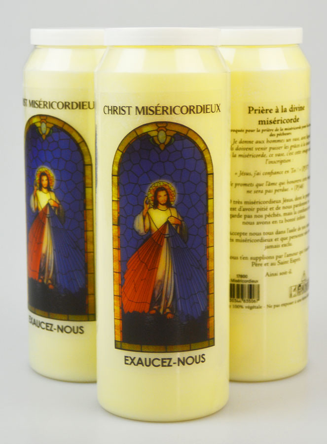 3 Bougies de Neuvaine au Christ Miséricordieux avec Prière (pic 1)