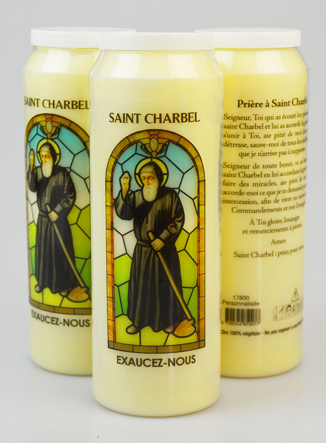 3 Bougies de Neuvaine à Saint Charbel avec Prière (pic 1)