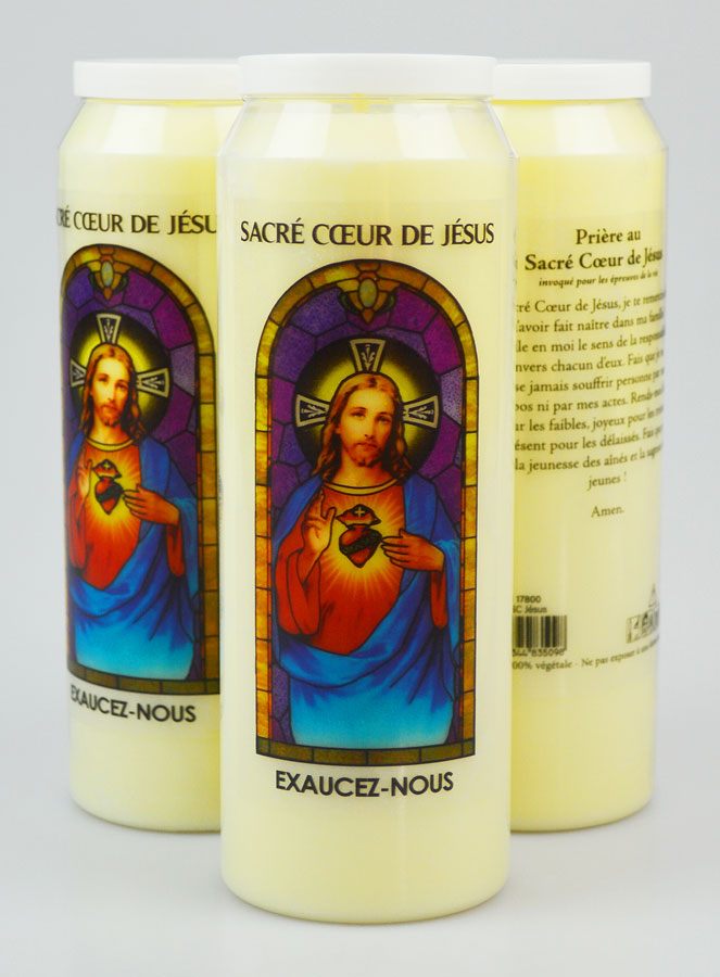3 Bougies de Neuvaine au Sacré Coeur de Jésus avec Prière (pic 1)