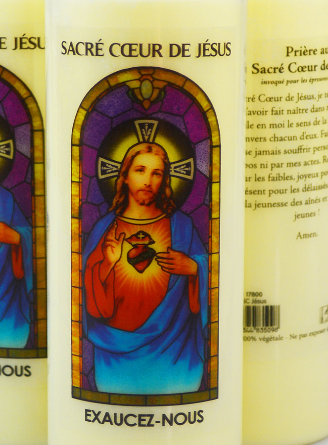 3 Bougies de Neuvaine au Sacré Coeur de Jésus avec Prière (pic 3)