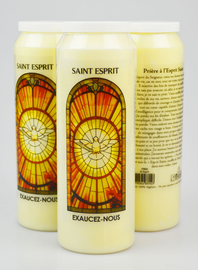 3 Bougies de Neuvaine au Saint Esprit avec Prière (pic 1)