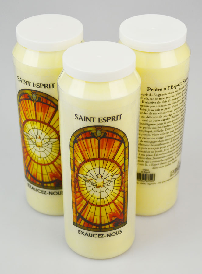 3 Bougies de Neuvaine au Saint Esprit avec Prière (pic 2)