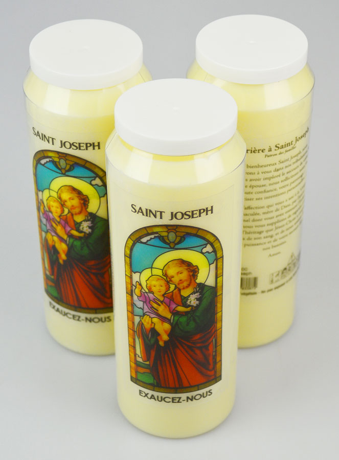 3 Bougies de Neuvaine à Saint Joseph avec Prière (pic 2)