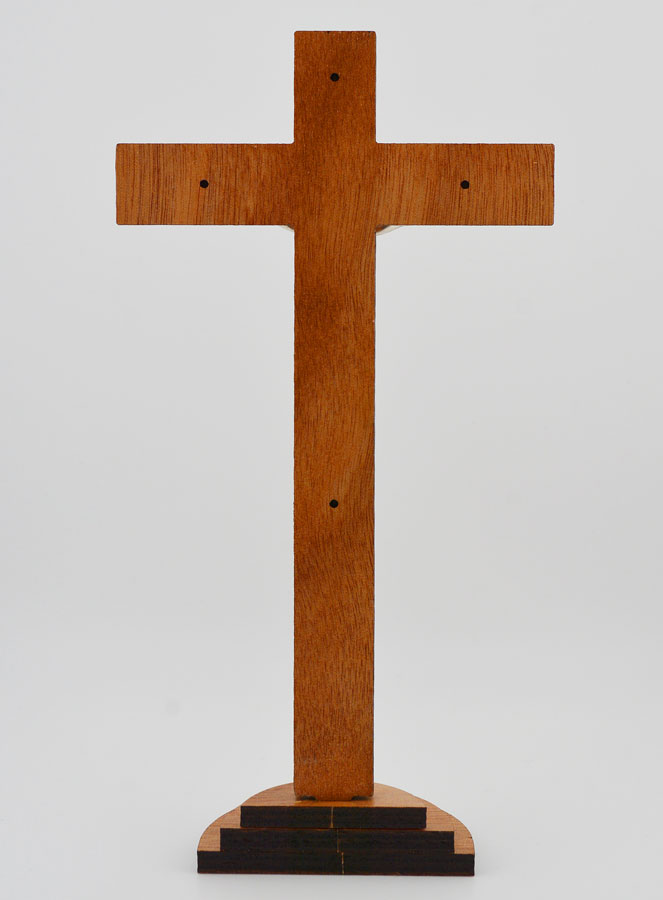 Crucifix en Bois et Argent Vieilli - 21 cm (pic 4)