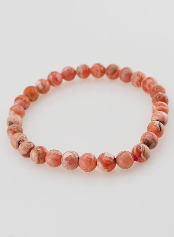 Bracelet en Pierre Naturelle de Rhodochrosite AA -  6mm (pic 2)