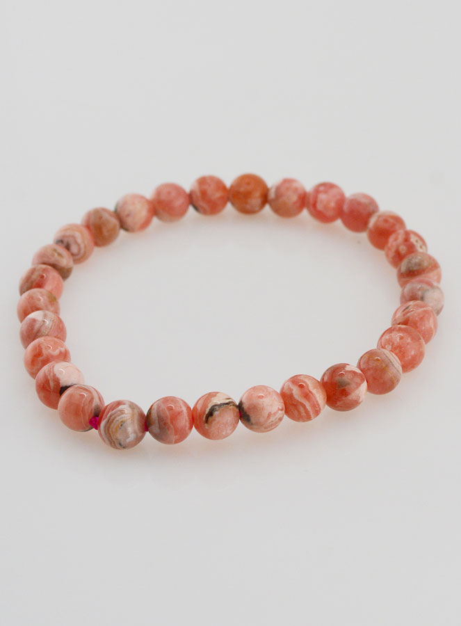 Bracelet en Pierre Naturelle de Rhodochrosite AA -  6mm (pic 3)