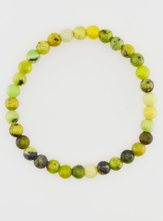 Bracelet en Pierre Naturelle de Chrysoprase Citron - 6mm (pic 1)