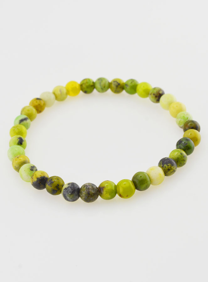 Bracelet en Pierre Naturelle de Chrysoprase Citron - 6mm (pic 2)