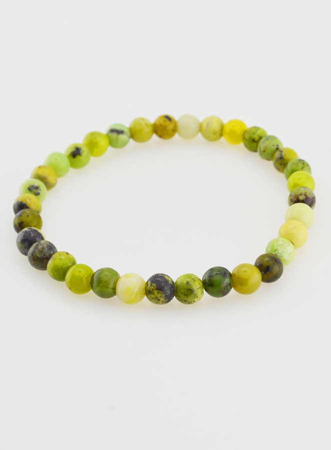 Bracelet en Pierre Naturelle de Chrysoprase Citron - 6mm (pic 3)