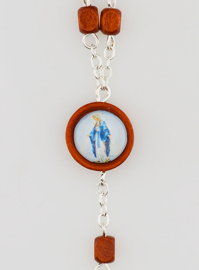 Chapelet en Bois Clair - Vierge Miraculeuse (pic 4)