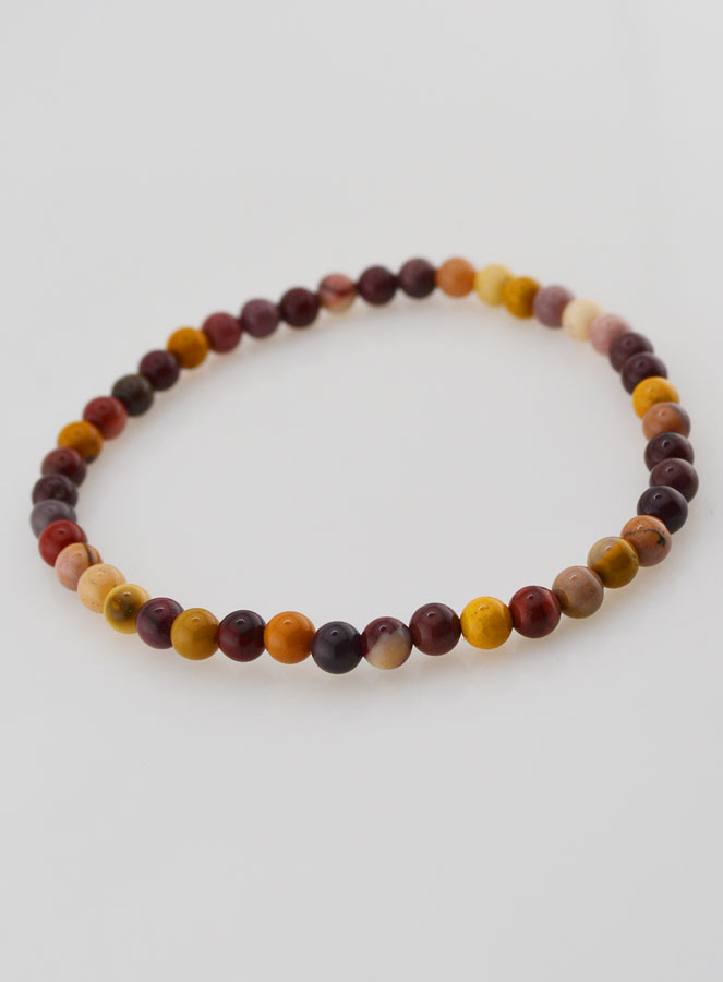 Bracelet en Pierre Naturelle de Jaspe Mokaite - 4mm (pic 2)