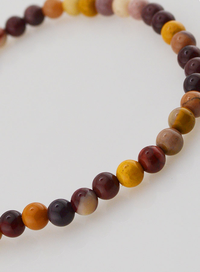 Bracelet en Pierre Naturelle de Jaspe Mokaite - 4mm (pic 3)