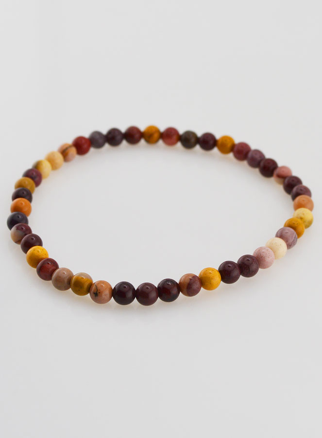 Bracelet en Pierre Naturelle de Jaspe Mokaite - 4mm (pic 4)