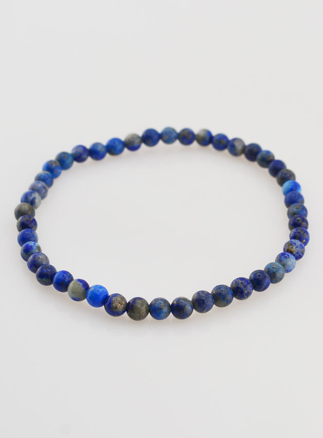 Bracelet en Pierre Naturelle de Lapis Lazuli - 4mm (pic 3)