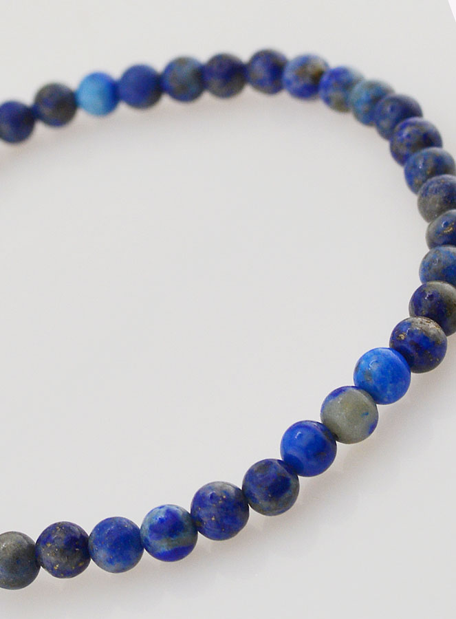 Bracelet en Pierre Naturelle de Lapis Lazuli - 4mm (pic 4)