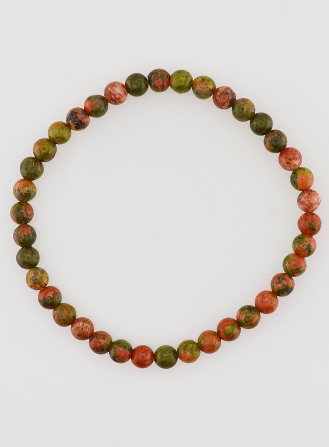 Bracelet en Pierre Naturelle d' Unakite - 4mm (pic 1)
