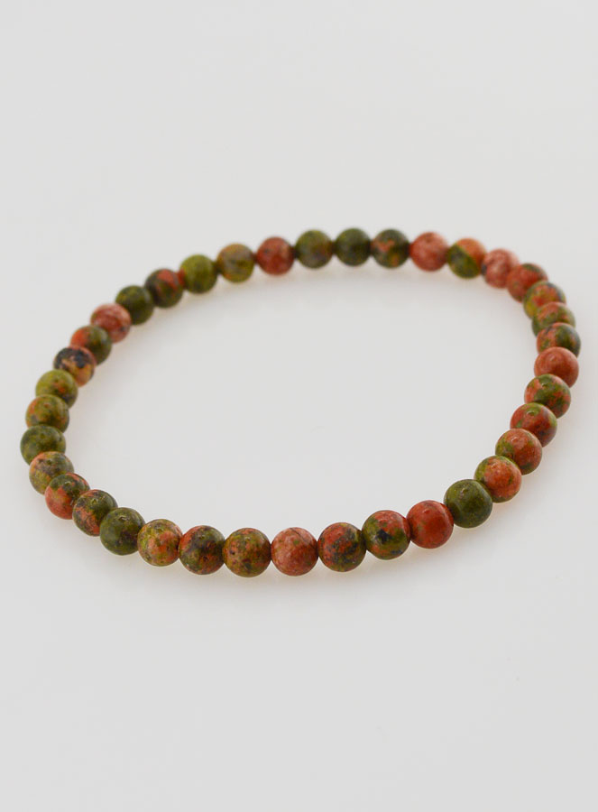 Bracelet en Pierre Naturelle d' Unakite - 4mm (pic 2)