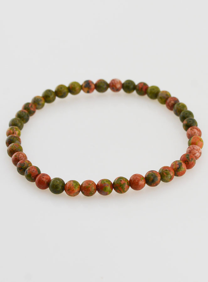 Bracelet en Pierre Naturelle d' Unakite - 4mm (pic 3)