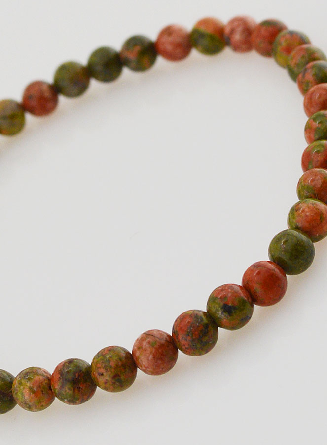 Bracelet en Pierre Naturelle d' Unakite - 4mm (pic 4)