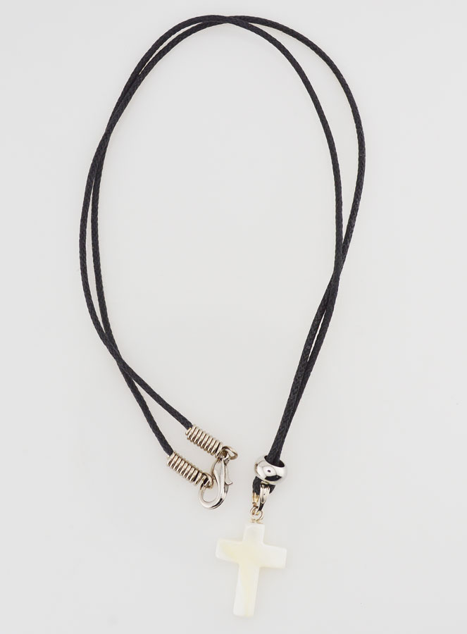 Collier Religieux Croix en Nacre - 20mm (pic 2)