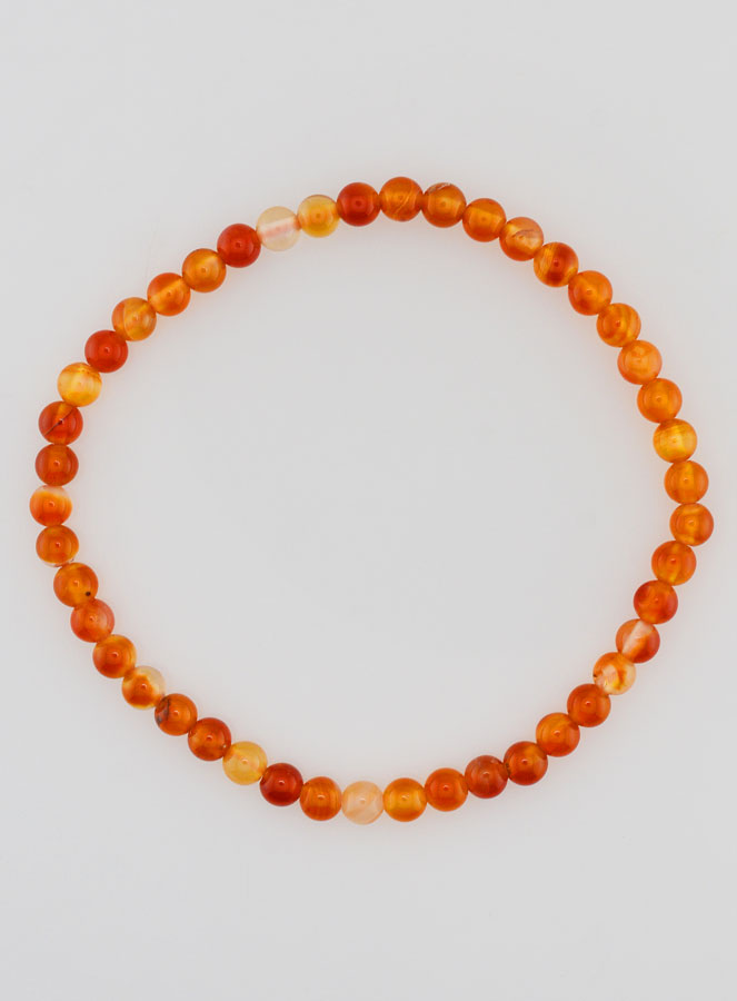 Bracelet en Pierre Naturelle de Cornaline - 4mm (pic 1)