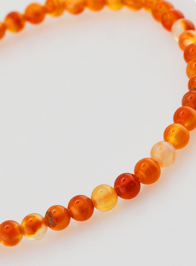 Bracelet en Pierre Naturelle de Cornaline - 4mm (pic 4)