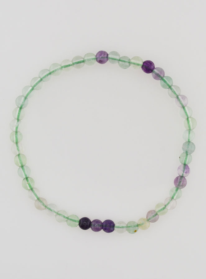 Bracelet en Pierre Naturelle de Fluorite Multicolore - 4mm (pic 1)