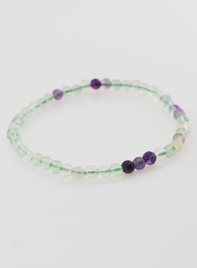 Bracelet en Pierre Naturelle de Fluorite Multicolore - 4mm (pic 2)