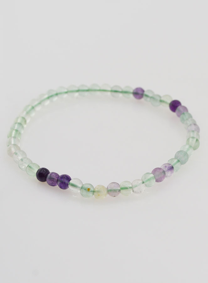 Bracelet en Pierre Naturelle de Fluorite Multicolore - 4mm (pic 3)