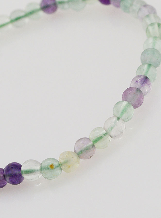 Bracelet en Pierre Naturelle de Fluorite Multicolore - 4mm (pic 4)