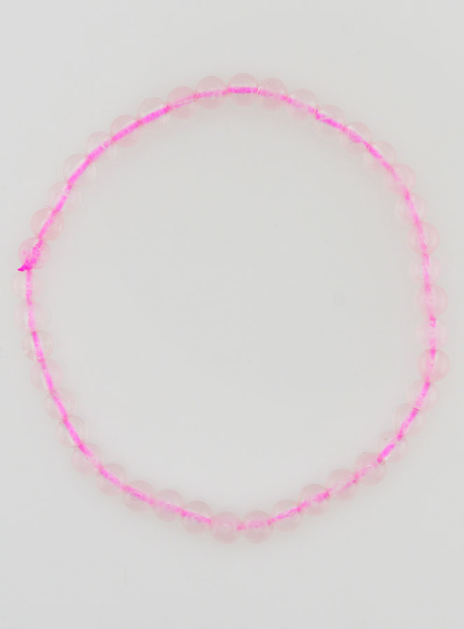 Bracelet en Pierre Naturelle de Quartz Rose - 4mm (pic 1)
