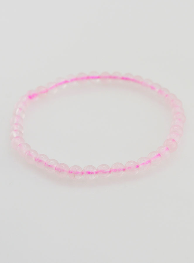 Bracelet en Pierre Naturelle de Quartz Rose - 4mm (pic 3)