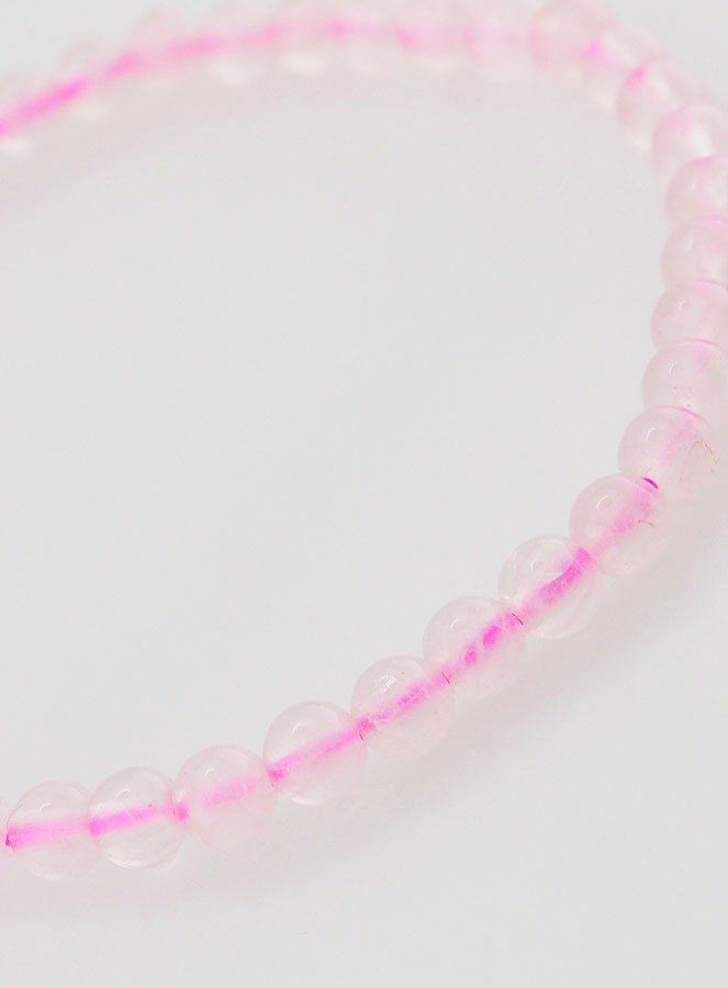 Bracelet en Pierre Naturelle de Quartz Rose - 4mm (pic 4)