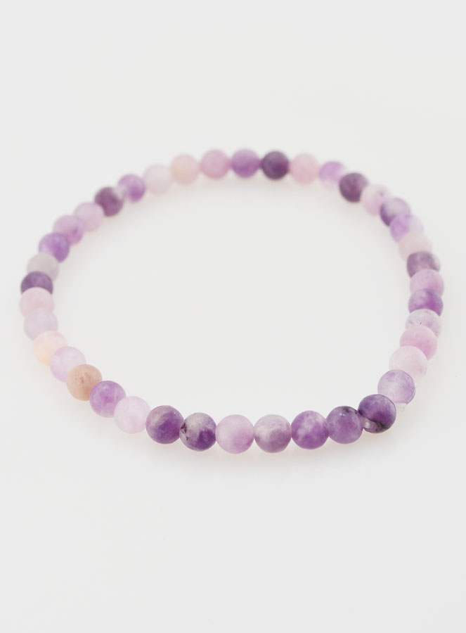 Bracelet en Pierre Naturelle de Lepidolite - 4mm (pic 2)