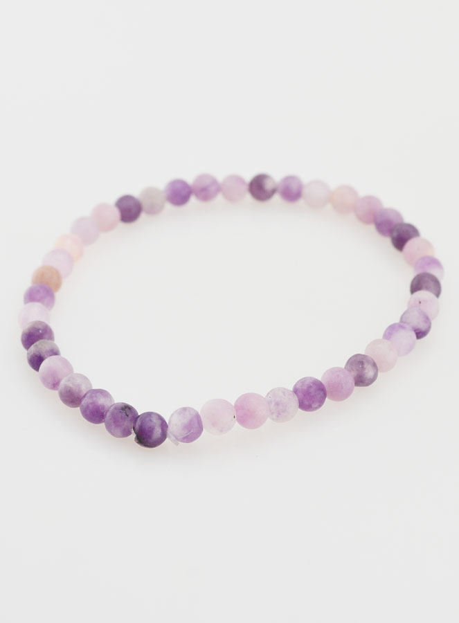 Bracelet en Pierre Naturelle de Lepidolite - 4mm (pic 3)