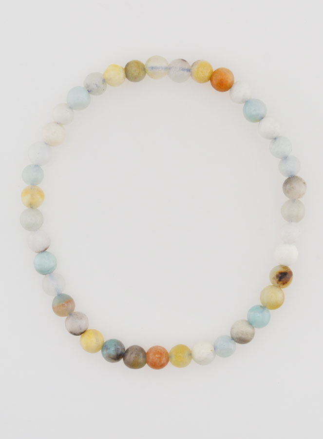 Bracelet en Pierre Naturelle d'Amazonite Multicolore - 4mm (pic 1)