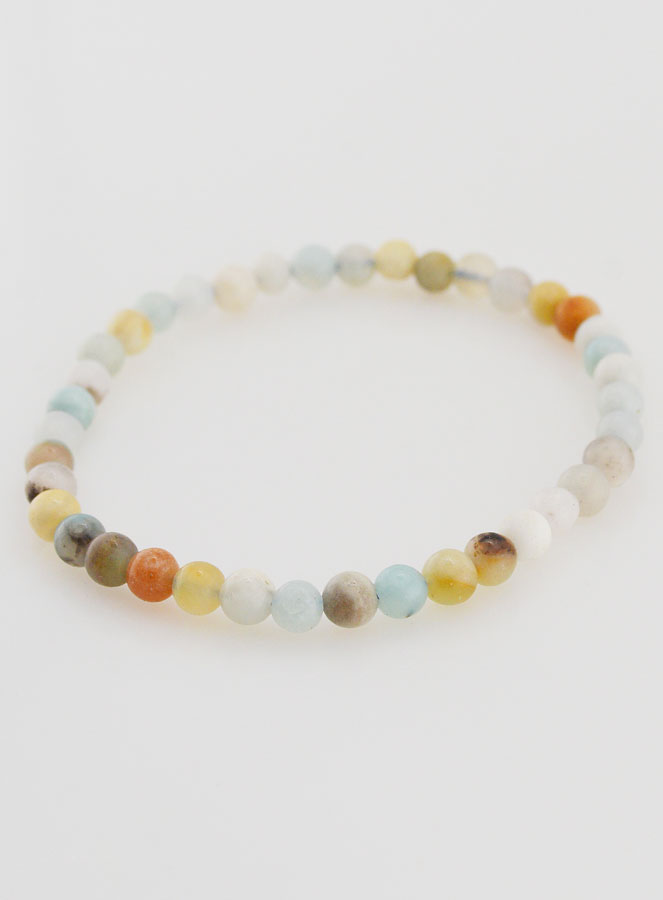 Bracelet en Pierre Naturelle d'Amazonite Multicolore - 4mm (pic 3)