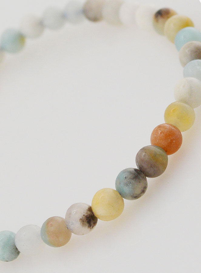 Bracelet en Pierre Naturelle d'Amazonite Multicolore - 4mm (pic 4)