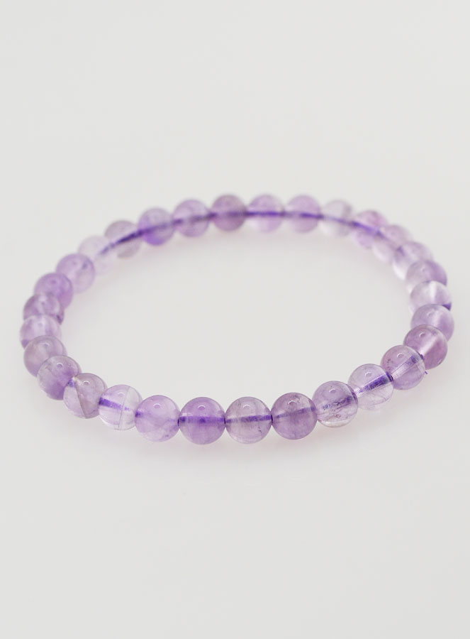 Bracelet en Pierres Naturelles d'Améthyste - 6mm (pic 2)