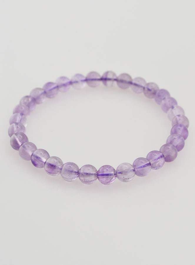 Bracelet en Pierres Naturelles d'Améthyste - 6mm (pic 3)