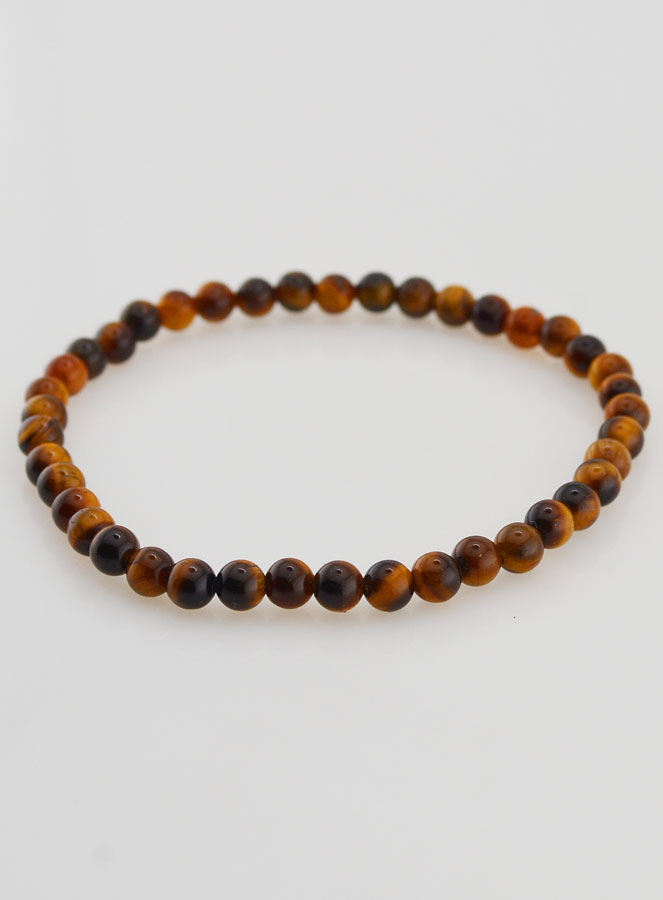 Bracelet en Pierre Naturelle d'Oeil de Tigre - 4mm (pic 3)
