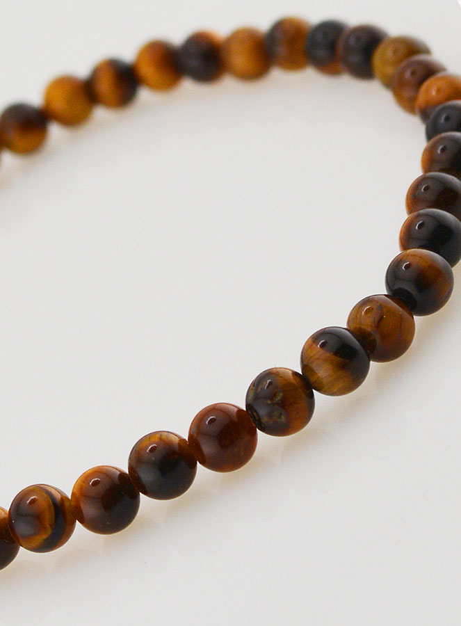 Bracelet en Pierre Naturelle d'Oeil de Tigre - 4mm (pic 4)