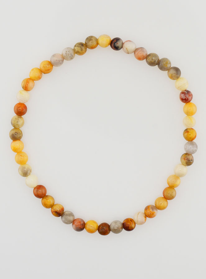 Bracelet en Pierre Naturelle d'Agate Crazy Lace - 4mm (pic 1)