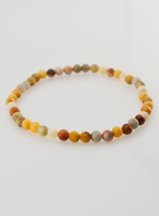 Bracelet en Pierre Naturelle d'Agate Crazy Lace - 4mm (pic 2)