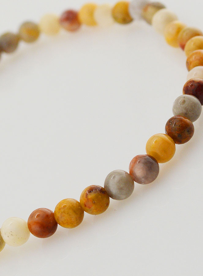 Bracelet en Pierre Naturelle d'Agate Crazy Lace - 4mm (pic 4)